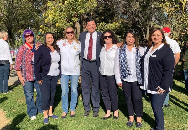 Assemblymember Rudy Salas on Saturday (Nov. 2) with Gold Star mothers at historic Camp Hamilton where a tree planting and dedication ceremony was held.